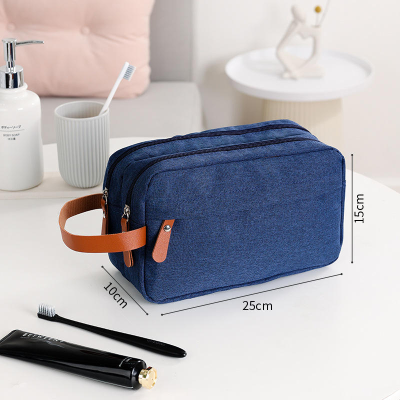 High-Capacity Portable Folding Cosmetic Bag with Zipper Closure Large Capacity Waterproof Travel Wash Bag for Men and Women