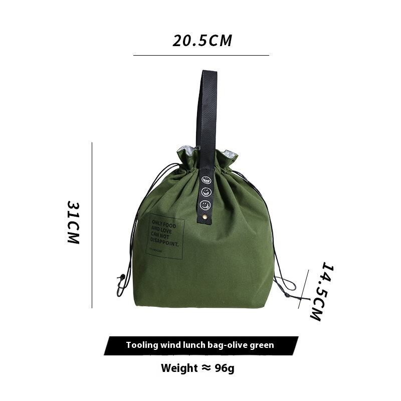 Custom Portable Thermal Insulation Lunch Bag Food Container Eco-Friendly Canvas Drawstring Insulated Cooler Bags With Logo