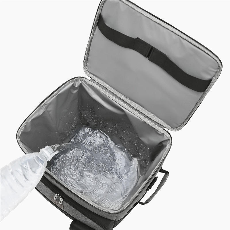 Heavy-Duty Trolley Cooler Bag With Wheel Large Capacity Insulated Rolling Cooler Bag for Outdoor Picnic Camping