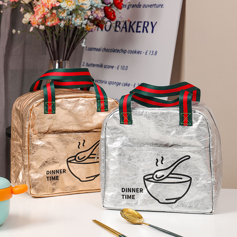 Quality Watertight Heat Preservation Washable Kraft Paper Bento Bags Lunch Bag