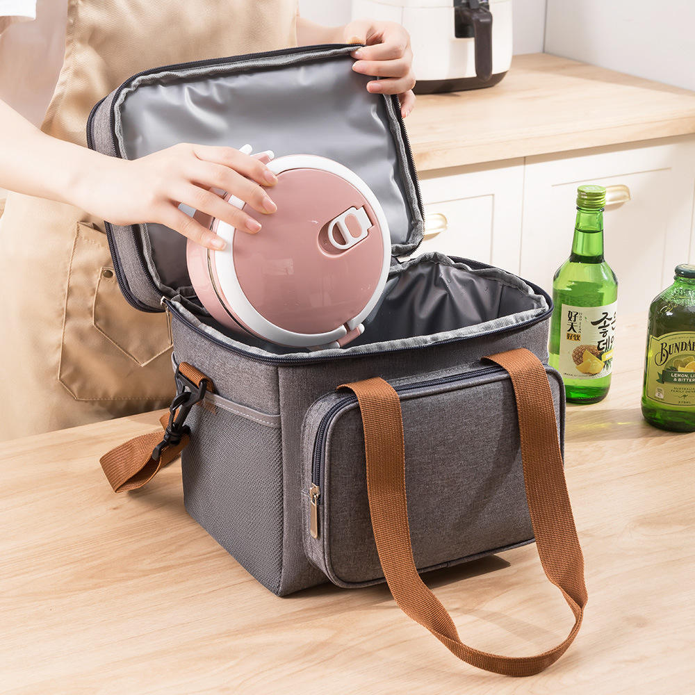 Custom Waterproof Insulated Thermal Food Delivery Oxford Canvas Padded Sublimation Reusable Ice Wine Doordash Cooler Bag