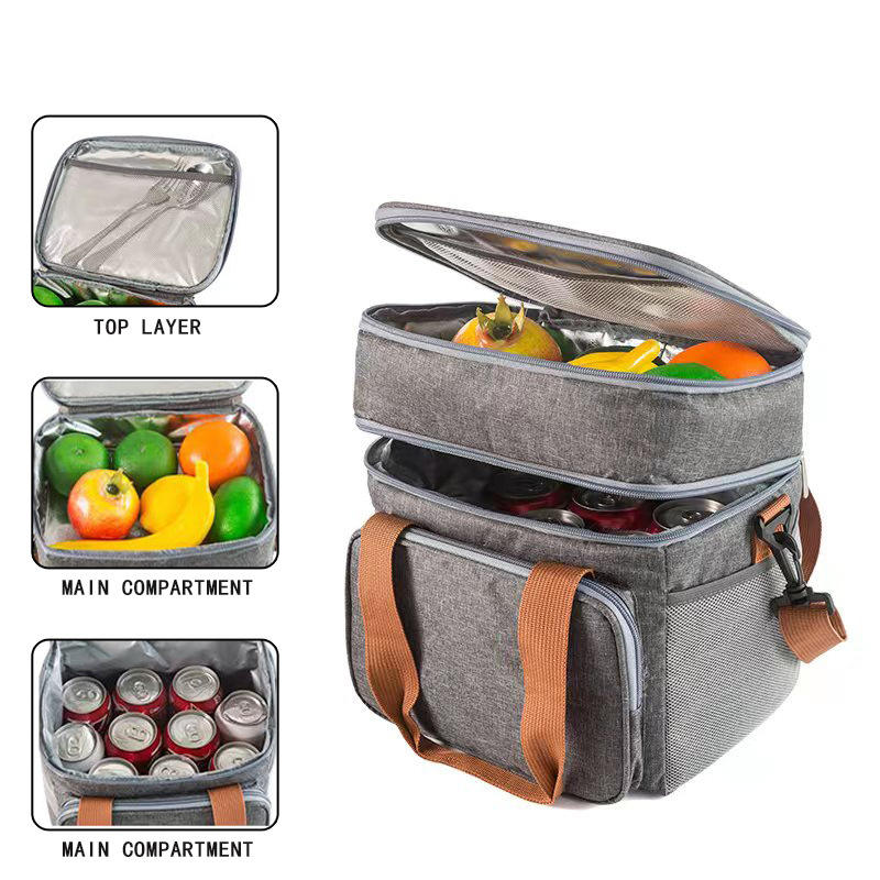 Custom Waterproof Insulated Thermal Food Delivery Oxford Canvas Padded Sublimation Reusable Ice Wine Doordash Cooler Bag