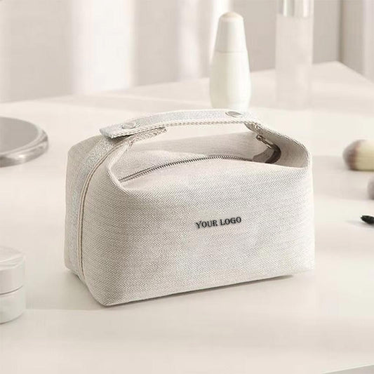 Custom Natural Plain Canvas Cotton Hemp Jute Makeup Cosmetic Bag Wholesale Travel Reusable Durable Cosmetic Bag for Women